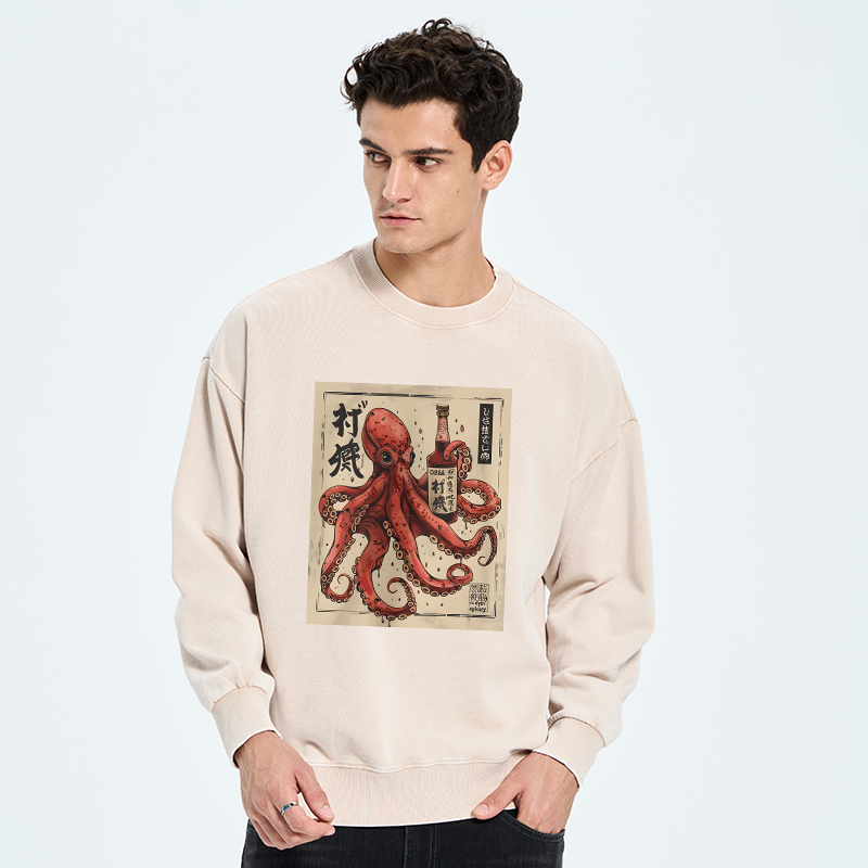 Tokyo-Tiger Osaka Saké Octopus Washed Sweatshirt