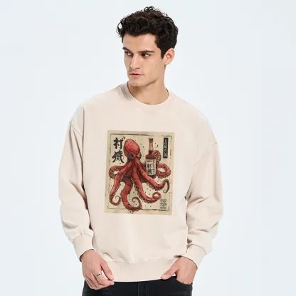 Tokyo-Tiger Osaka Saké Octopus Washed Sweatshirt