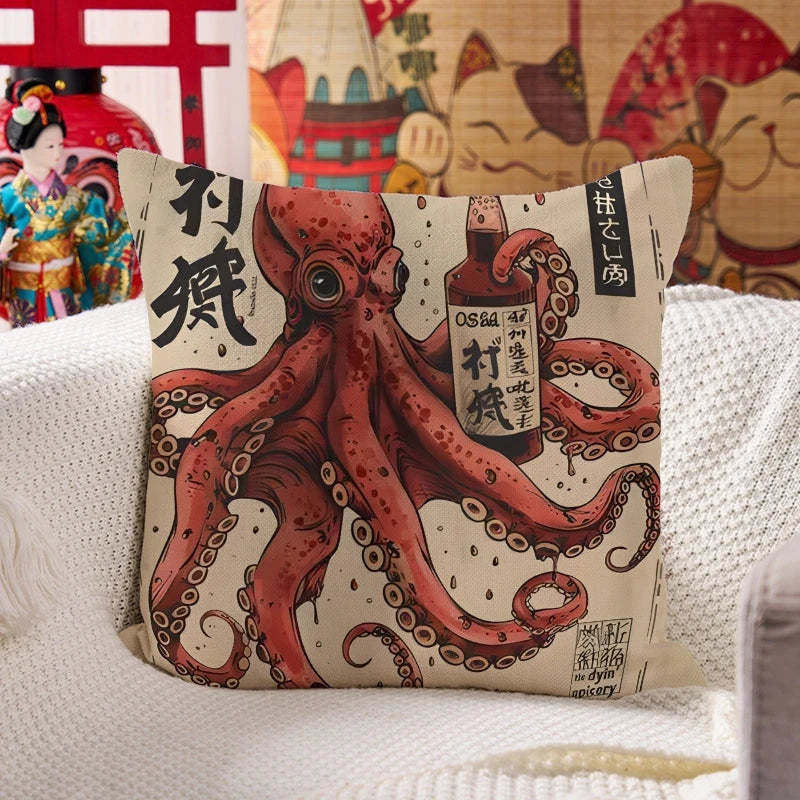 Tokyo-Tiger Osaka Saké Octopus Cushion Pillow