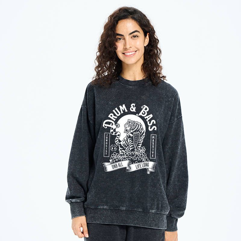 Tokyo-Tiger Drum & Bass Tiger Washed Sweatshirt