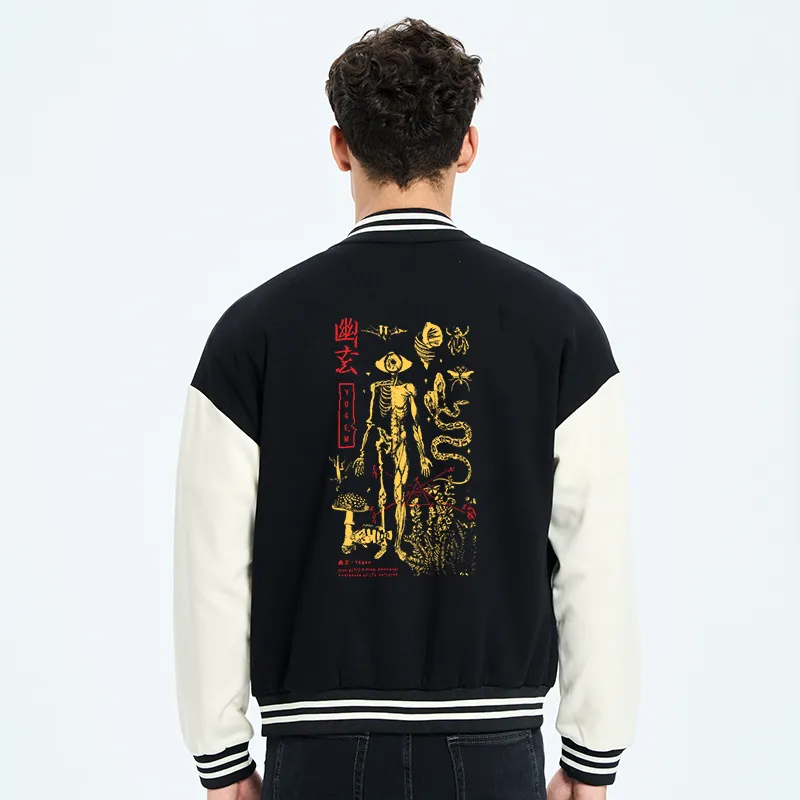 Tokyo-Tiger Spooky Ghost Japanese Embroidery Varsity Jacket
