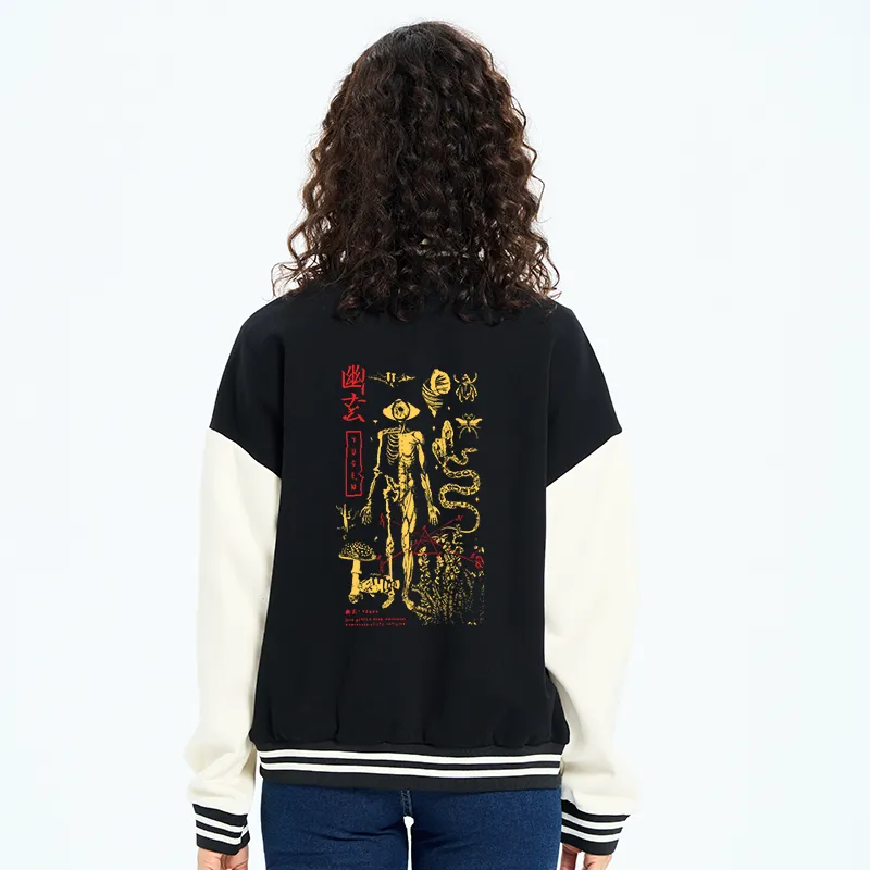 Tokyo-Tiger Spooky Ghost Japanese Embroidery Varsity Jacket