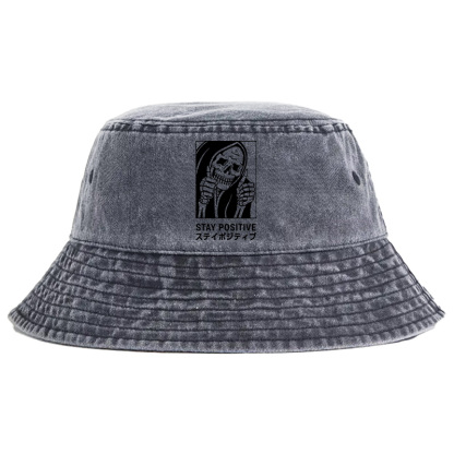 Tokyo-Tiger Stay Positive Skeleton Washed Bucket Hat