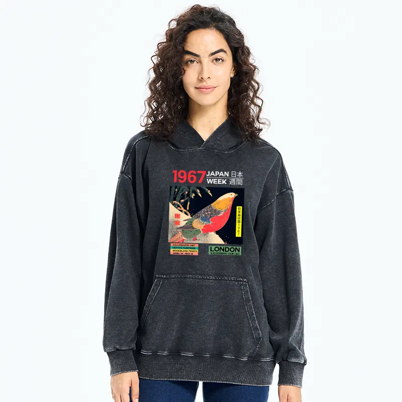 Tokyo-Tiger Art Studio Exhibition Japanese Washed Hoodie