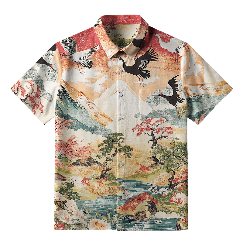 Tokyo-Tiger Soaring Crane Vista Button-up Shirt