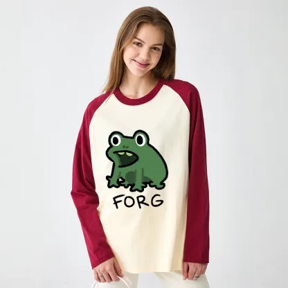 Tokyo-Tiger Funny Forg Japan Raglan Long Sleeve T-shirt