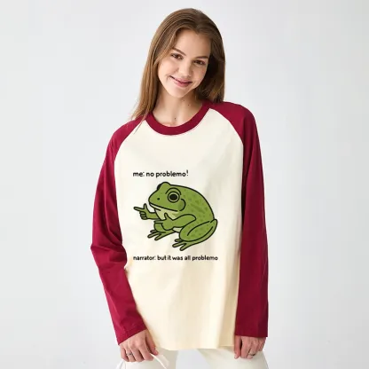 Tokyo-Tiger Stupid Frog Meme Raglan Long Sleeve T-shirt