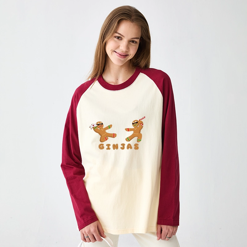 Tokyo-Tiger Gingerbread Ninja Raglan Long Sleeve T-shirt