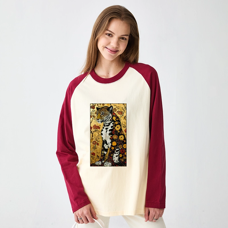 Tokyo-Tiger Magnificent Leopard Raglan Long Sleeve T-shirt