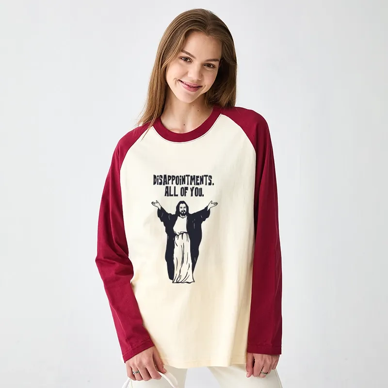 Tokyo-Tiger God Gives Disappointment Raglan Long Sleeve T-shirt