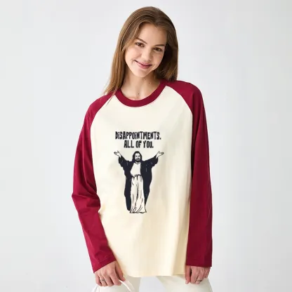 Tokyo-Tiger God Gives Disappointment Raglan Long Sleeve T-shirt