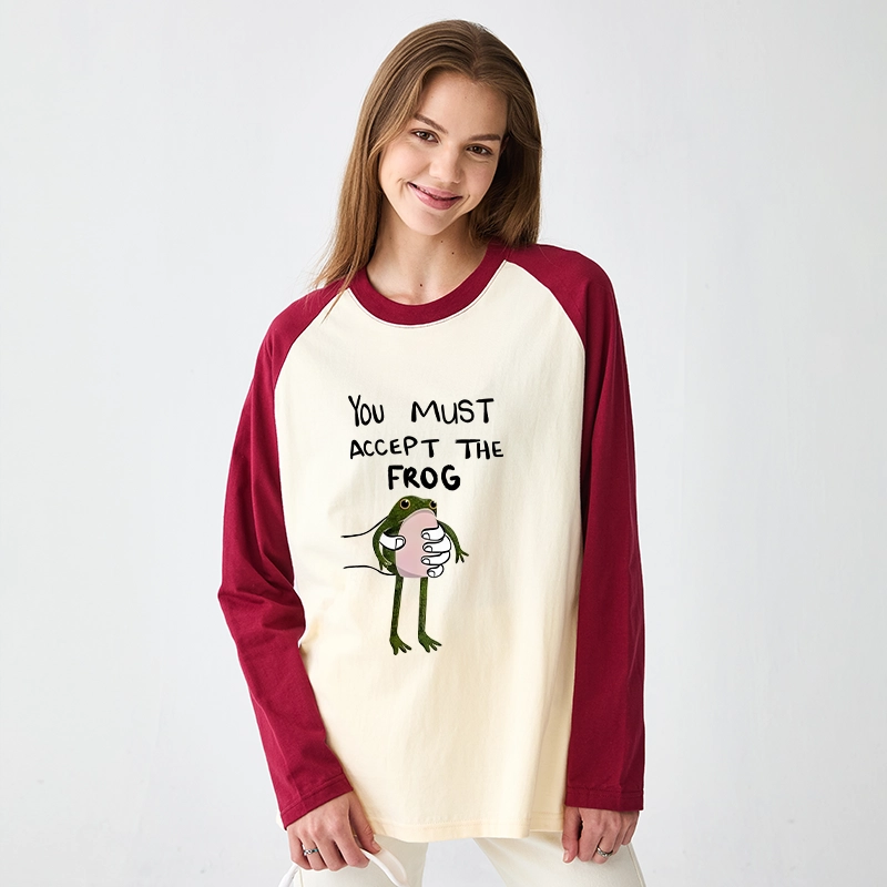 Tokyo-Tiger Accept This Frog Raglan Long Sleeve T-shirt