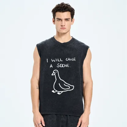 Tokyo-Tiger Stupid Goose Funny Japan Retro Washed Tank