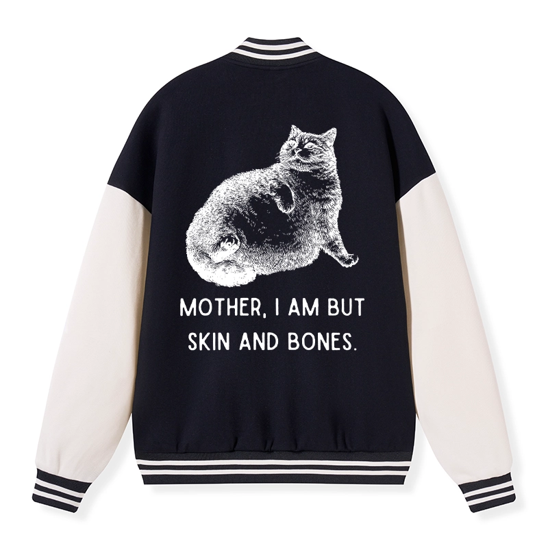 Tokyo-Tiger Skin & Bones Cat Embroidery Varsity Jacket