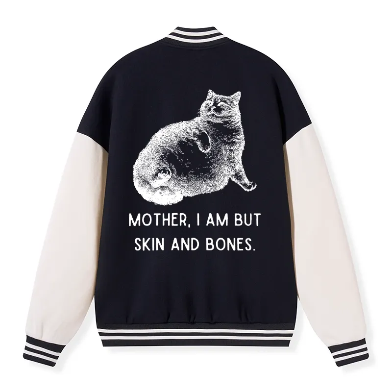 Tokyo-Tiger Skin & Bones Cat Embroidery Varsity Jacket Sale