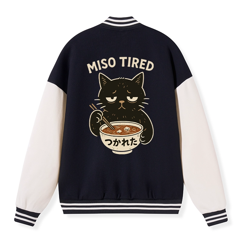 Tokyo-Tiger I’m So Tired Embroidery Varsity Jacket
