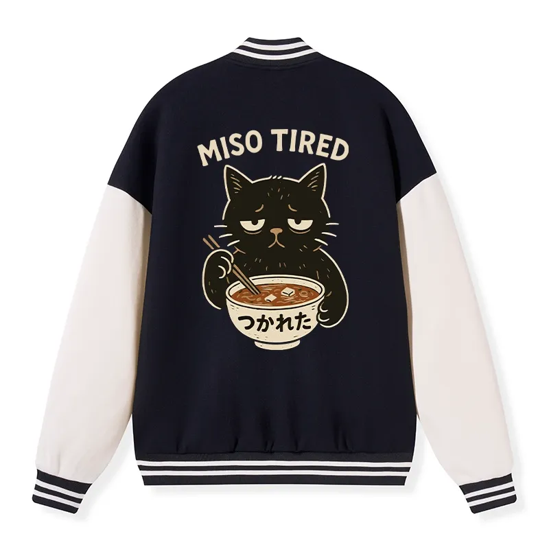 Tokyo-Tiger I’m So Tired Embroidery Varsity Jacket Sale
