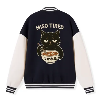 Tokyo-Tiger I’m So Tired Embroidery Varsity Jacket