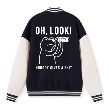 Tokyo-Tiger Frog of Indifference Embroidery Varsity Jacket