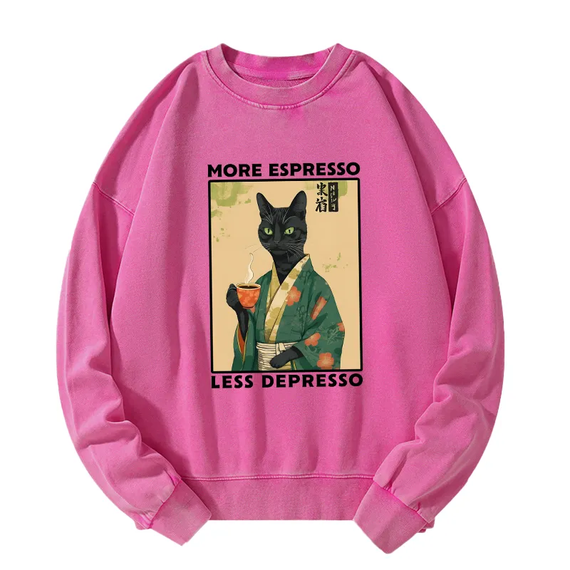 Tokyo-Tiger More Caffeine Less Sadness Washed Sweatshirt