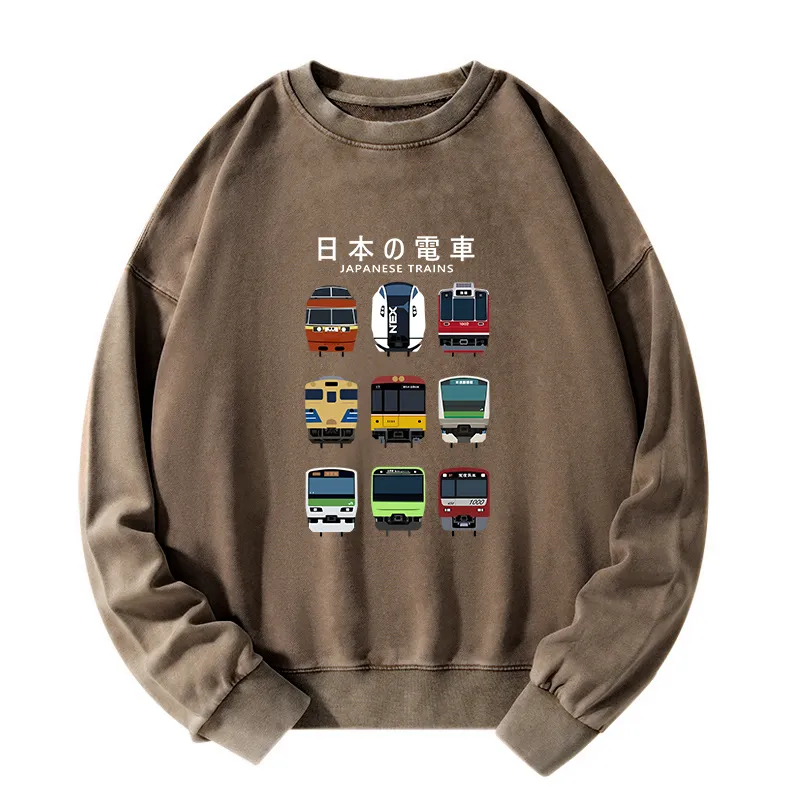 Tokyo-Tiger Japanese Train Collection  Washed Sweatshirt