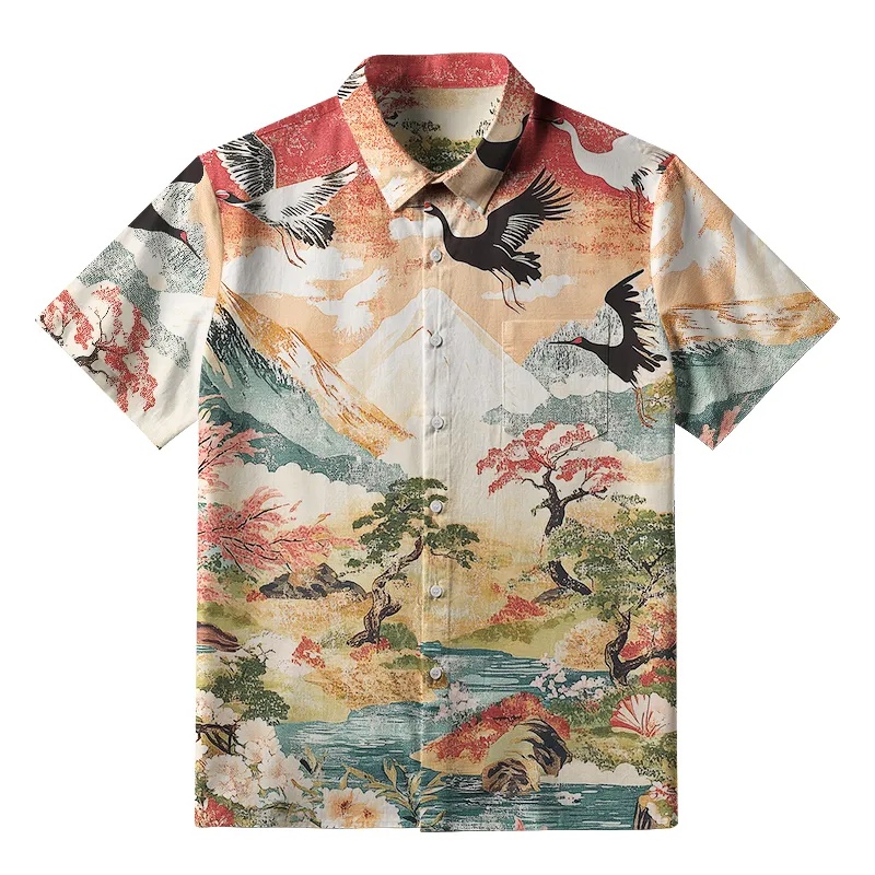 Tokyo-Tiger Soaring Crane Vista Button-up Shirt