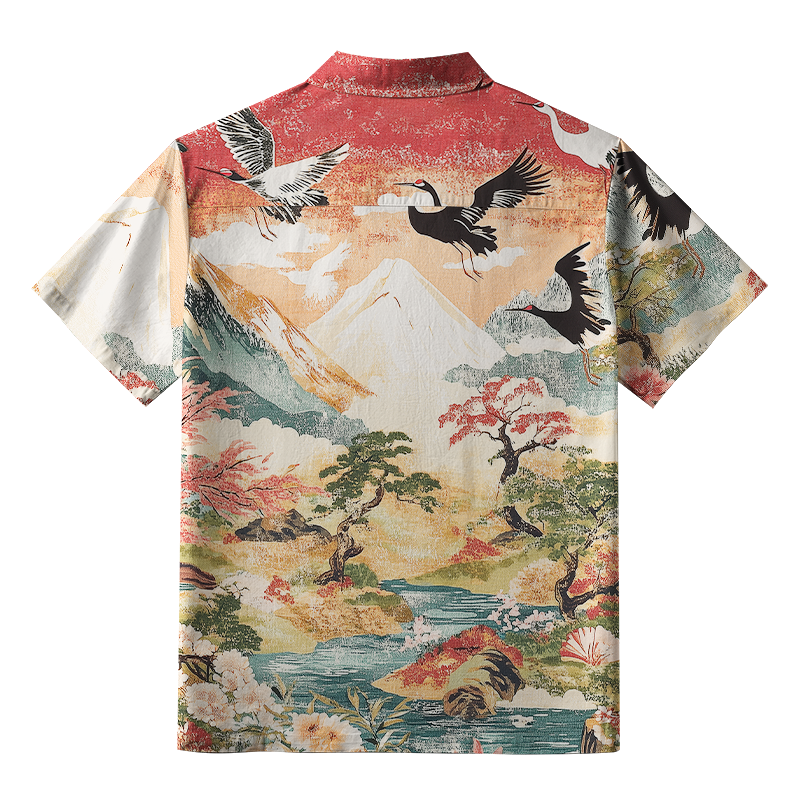 Tokyo-Tiger Soaring Crane Vista Button-up Shirt
