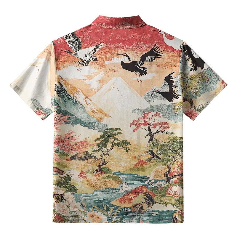 Tokyo-Tiger Soaring Crane Vista Button-up Shirt