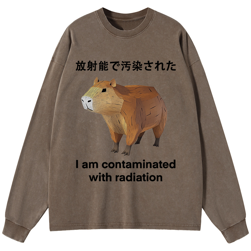 Tokyo-Tiger Capybara Contaminated By Radiation Washed Long Sleeve T-Shirt