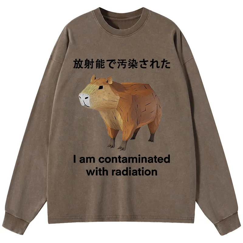 Tokyo-Tiger Capybara Contaminated By Radiation Washed Long Sleeve T-Shirt