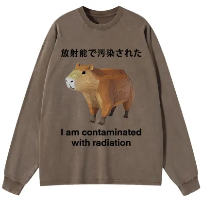 Tokyo-Tiger Capybara Contaminated By Radiation Washed Long Sleeve T-Shirt