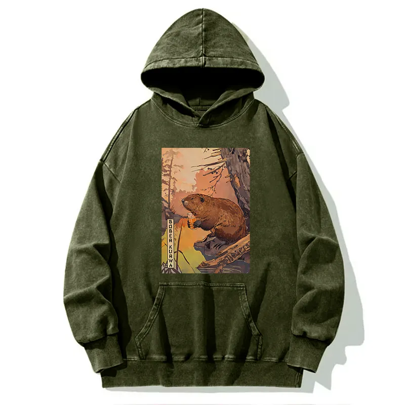 Tokyo-Tiger Beaver By The River Washed Hoodie