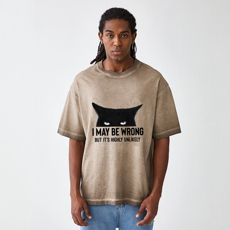 Tokyo-Tiger Cat Can Do No Wrong Gradient Washed T-Shirt