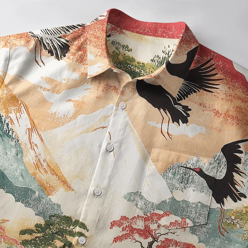 Tokyo-Tiger Soaring Crane Vista Button-up Shirt