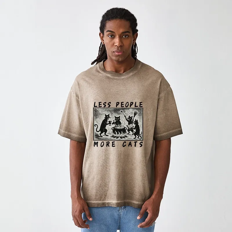 Tokyo-Tiger Cat Sacrifice Ceremony Gradient Washed T-Shirt