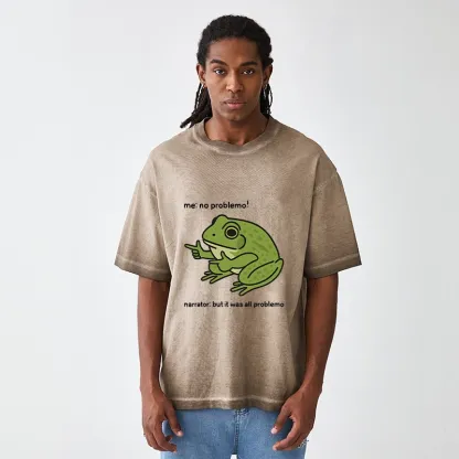 Tokyo-Tiger Stupid Frog Meme Gradient Washed T-Shirt