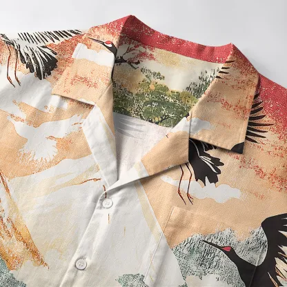 Tokyo-Tiger Soaring Crane Vista Aloha Hawaiian Shirt