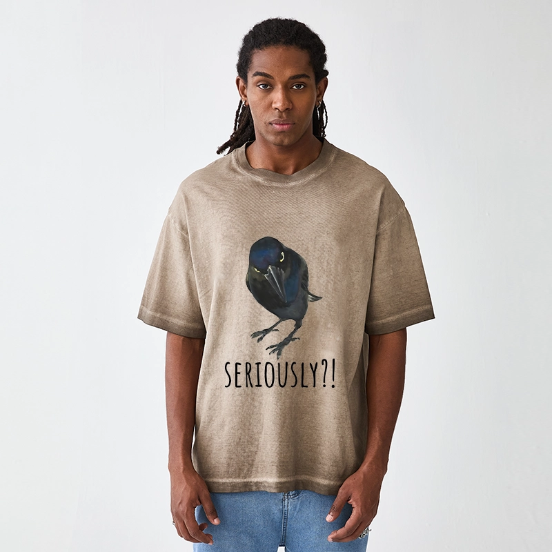 Tokyo-Tiger Raven's Question Gradient Washed T-Shirt