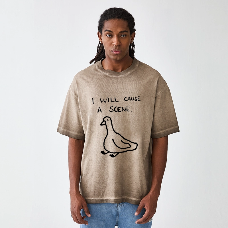 Tokyo-Tiger Stupid Goose Funny Japan Retro Gradient Washed T-Shirt