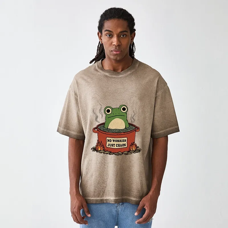 Tokyo-Tiger Frog：No Worries，Just Chaos Gradient Washed T-Shirt