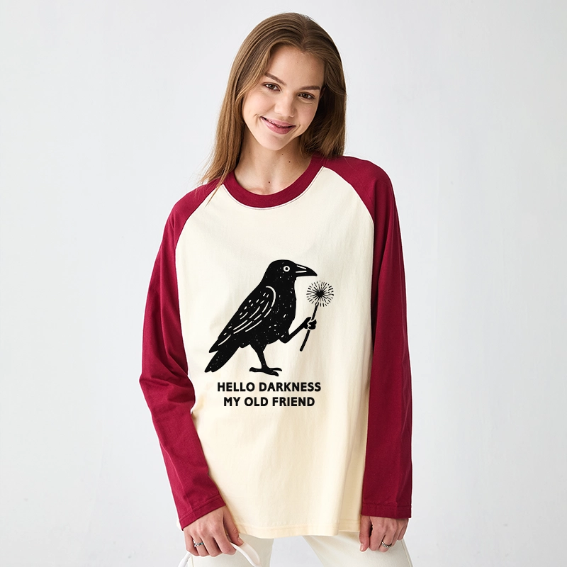 Tokyo-Tiger My Old Friend The Crow Raglan Long Sleeve T-shirt