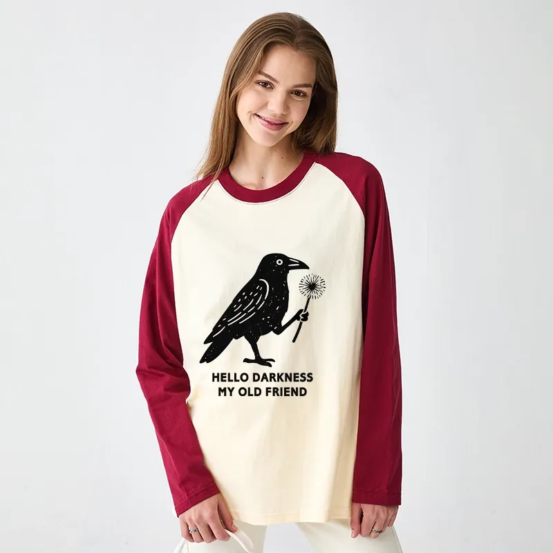 Tokyo-Tiger My Old Friend The Crow Raglan Long Sleeve T-shirt