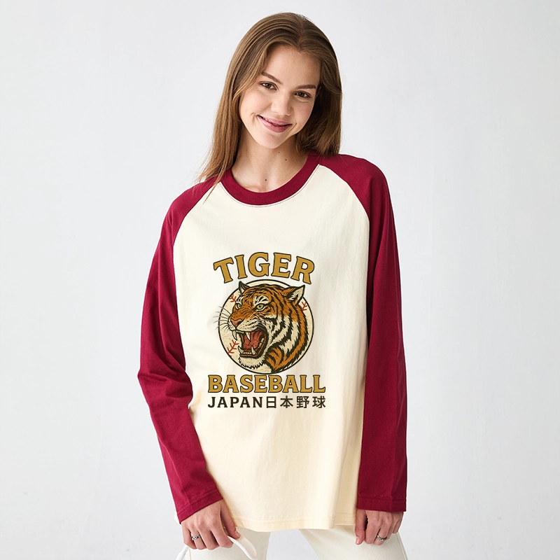 Tokyo-Tiger Osaka Japan Baseball Team Raglan Long Sleeve T-shirt