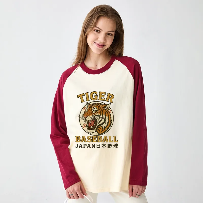 Tokyo-Tiger Osaka Japan Baseball Team Raglan Long Sleeve T-shirt