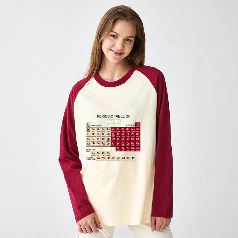 Tokyo-Tiger Table of Elements of Wine Raglan Long Sleeve T-shirt