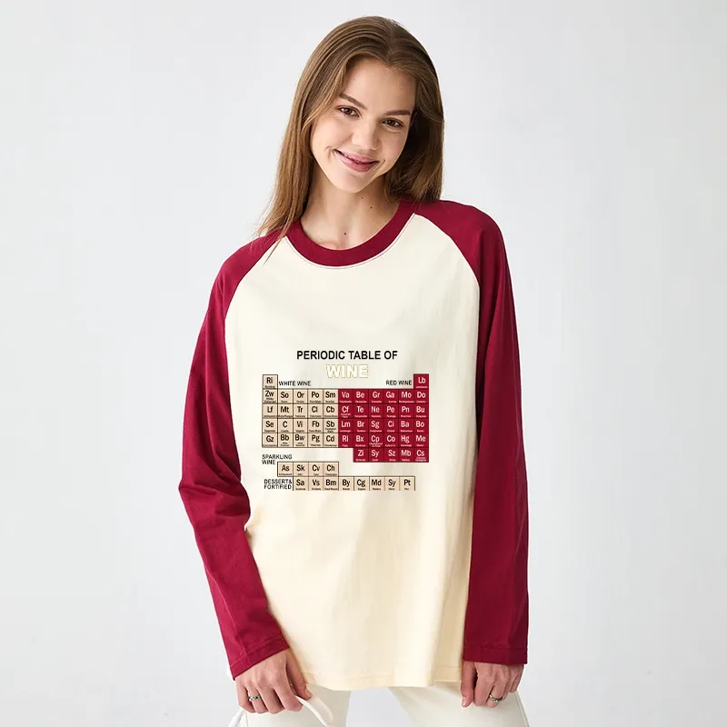 Tokyo-Tiger Table of Elements of Wine Raglan Long Sleeve T-shirt