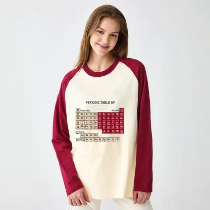 Tokyo-Tiger Table of Elements of Wine Raglan Long Sleeve T-shirt