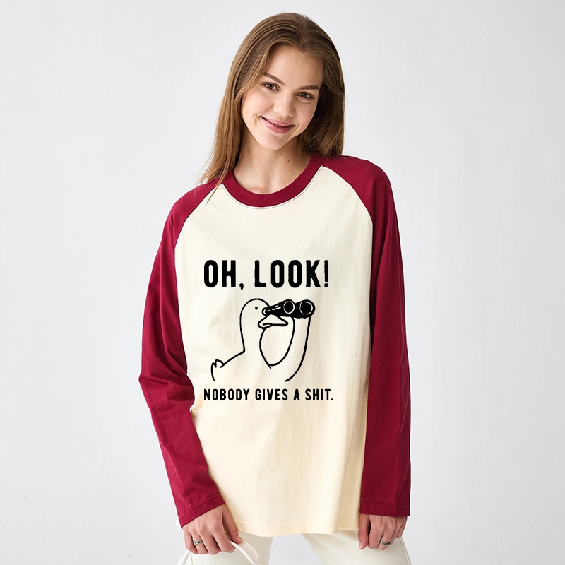Tokyo-Tiger No One Cares About The Duck Raglan Long Sleeve T-shirt
