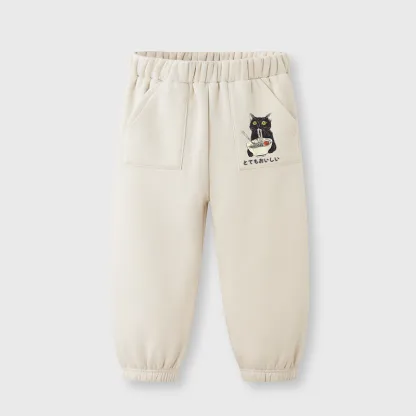 Tokyo-Tiger Cats Eat Ramen Noodles Kids Fleece Lined Hoodie Set