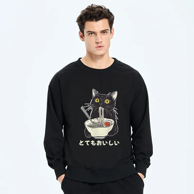 Tokyo-Tiger Cats Eat Ramen Noodles Sweatshirt